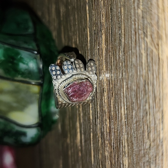 New Sterling Silver Pink Tourmaline wrap ring Size 7 - Picture 4 of 8